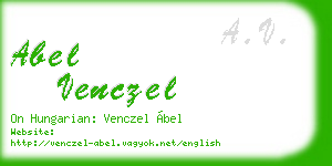 abel venczel business card